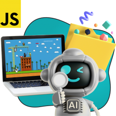 Язык программирования JavaScript + AI. Проектное обучение + геймификация + AI-помощники - КИБЕРшкола программирования для детей, компьютерные курсы для школьников, начинающих и подростков - KIBERone г. Ревда